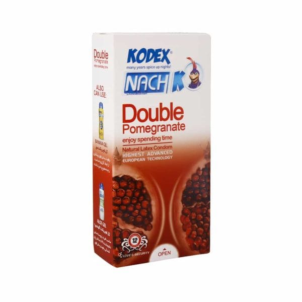 کاندوم دابل کدکس حاوی ژل انار (12 عددی)|مدل Double Pomegranate